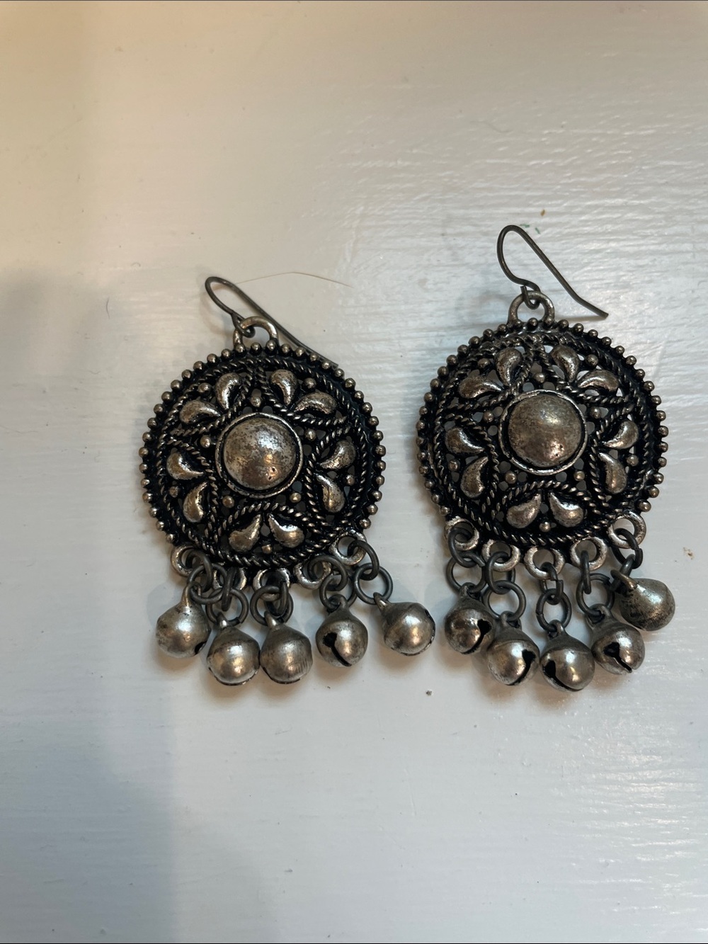 Silver-Tone Bohemian Dangle Earrings